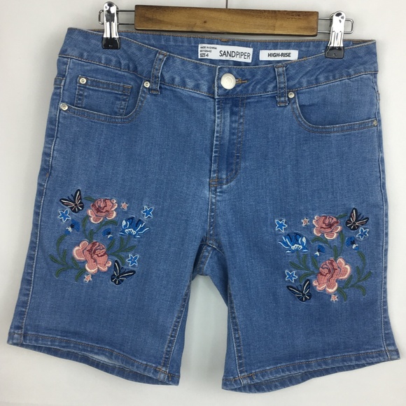 Sandpiper Pants - Sandpiper High Rise Embroidered Shorts Size 4